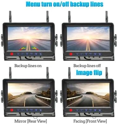 FalconEye Electronics 2nd Generation 200-300Ft Wireless Range Backup Camera for Trucks, Fleets. HD, 7inch LCD (4 Cam System)