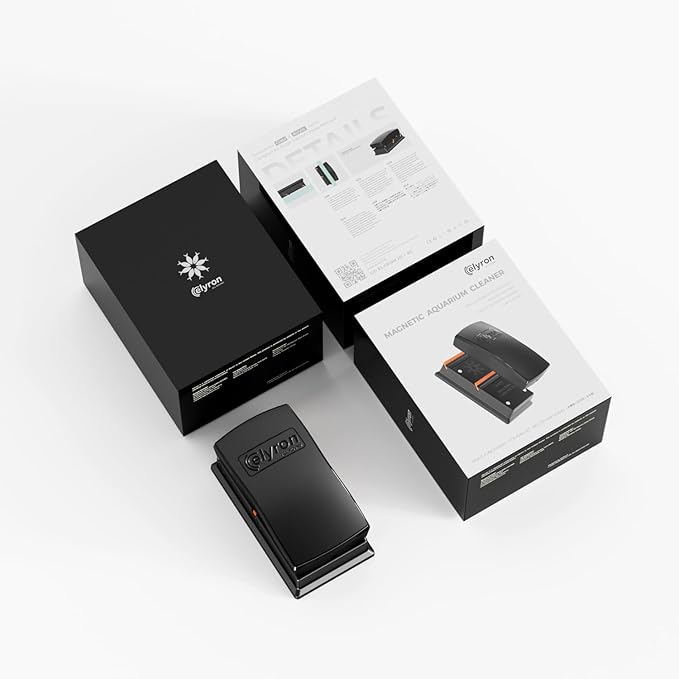 Elyron Dual Scraper Magnetic Aquarium Cleaner,Strong Magnetic Fish Tank Cleaner & Aquarium Algae Scraper for Glass/Acrylic Tanks (Small for ≤1/2" (12mm) Thick Glass)