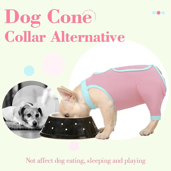 ROZKITCH Dog Surgery Leg Sleeve Rear Legs, Male Female Pet Prevent Licking Wound Elbow Knee Protector, Dog Recovery Suit Cone Collar Alternative Pants Shirt for Wound Heal Wrap Pink XL