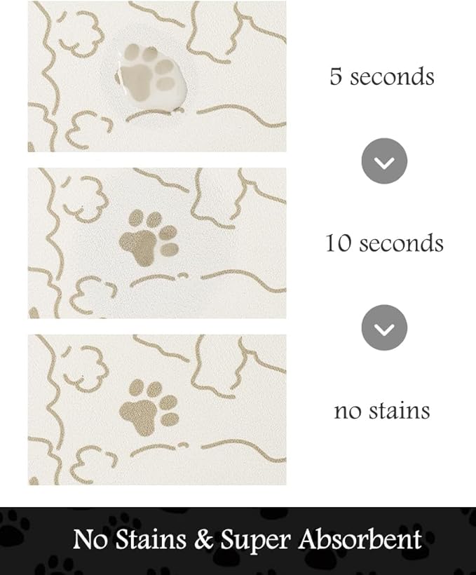 Pet Feeding Mat-Absorbent Dog Mat for Food and Water Bowl-No Stains Quick Dry Water Dispenser Mat-Dog Accessories Pet Supplies-Bowl for Messy Drinkers(FRAMEDOGS,12"x19"