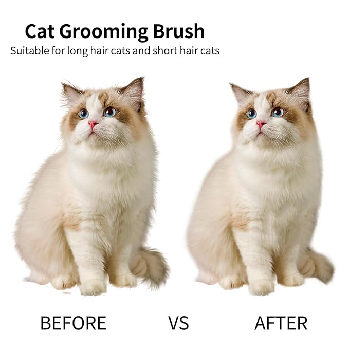 2PCS Pet Grooming Kit,Cat Brushes、Cat Nail Clipper,Cat Grooming Brush for Sedding and Grooming Fur(Grey)