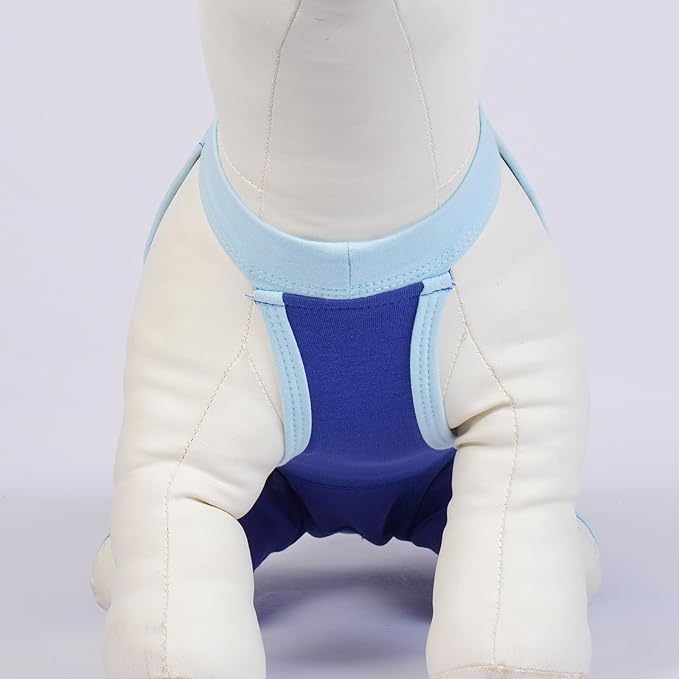 ROZKITCH Dog Surgery Leg Sleeve Rear Legs, Male Female Pet Prevent Licking Wound Elbow Knee Protector, Dog Recovery Suit Cone Collar Alternative Pants Shirt for Wound Heal Wrap Blue 2XL