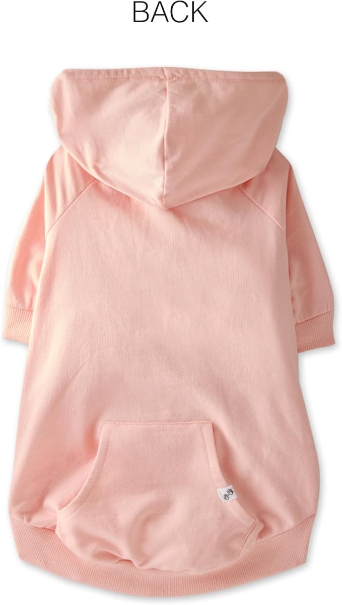 Rocky – The Orginal Lightweight Hooded TEE 100% Organic Cotton Dog Hoodie Pet Coat Sweater for Small, Medium, Large Dogs, Pink, Medium