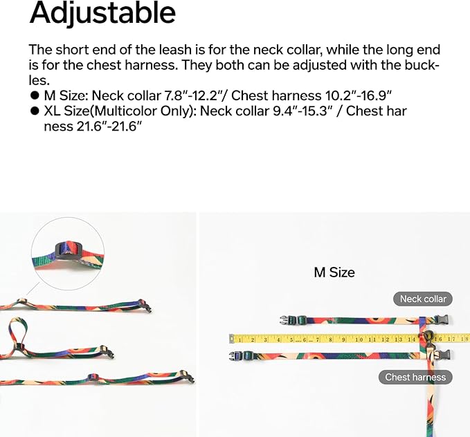 pidan Cat Harness and Leash Set, Cats Escape Proof - Adjustable Kitten Harness for Large Small Cats, Lightweight Soft Walking Travel Petsafe Harness / Green /lime