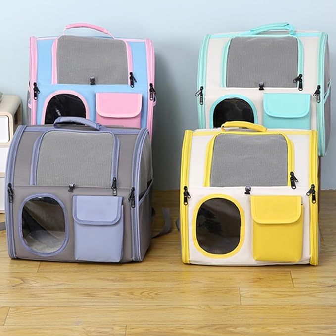 Cat Dog Carrier Backpacks,Pet Backpack Carrier, Bubble Backpack Pet Carriers with Breathable Mesh for Cats Small Dogs Puppies Animals for Travel, Hiking, Camping or Outdoor Use (Yellow)