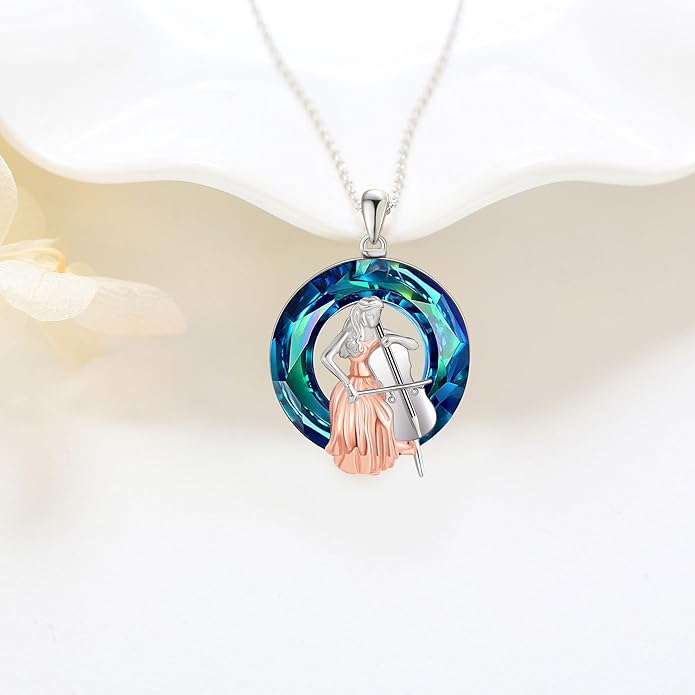 MONGAS Fairy/Airplane/Cello/Dog Cat/Unicorn Necklace Sterling Silver Fairy/Airplane/Cello/Dog Cat/Unicorn Jewelry for Women