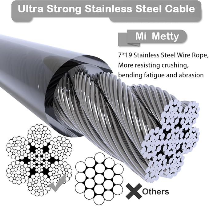 Tie Out Cable for Dogs,30FT Dog Leads,Heavy Duty Tie Out Cable for Large Dogs Up to 125lbs,Durable Dog Runner Tether Line for Outdoor,Yard