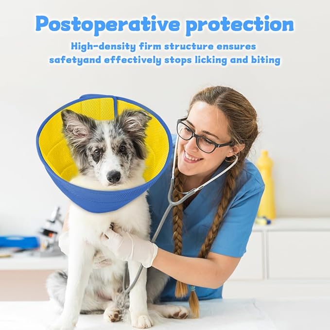Soft Dog Cone Recovery Collars & Cones After Surgery for Medium Large Dogs, Comfy Ecollars to Stop Licking, Adjustable, Dog Ecollars for Recovery Plastic: Superior Support Fabric: Soft Comfort, XL
