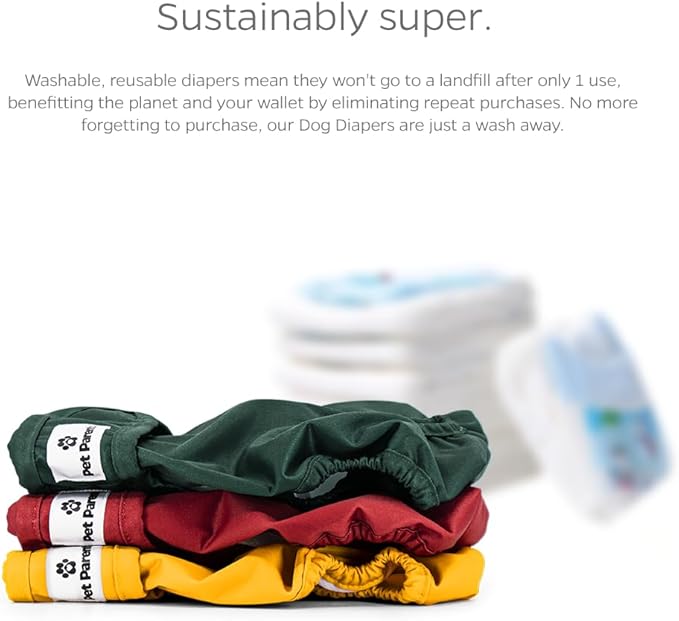 Pet Parents® Washable Dog Diapers (3pack) + Extendrs® of Durable Doggie Diapers, Premium Dog Diapers Female (Large, Samba)