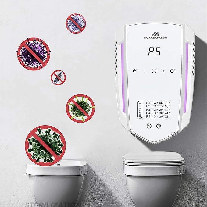 Ozone Odor Eliminator for Strong Odor 99% Cat Litter Deodorizer Dog Poof Odor Removal Air Ionizers for Home Portable Air Purifier for Pets Toilet Wardrobe Shoe Garage Room Cabinet White