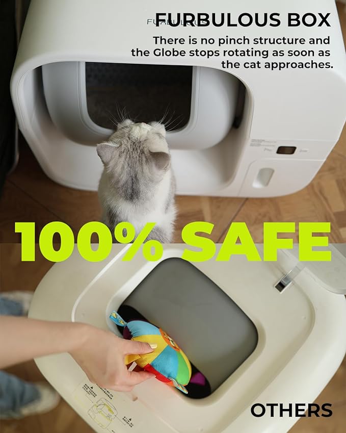 Furbulous True Odor-Free Self Cleaning and Packing Litter Box, Automatic Cat Litter Box with Self-Pack and Refill System, APP Control, Includes Trash Bags, Extra Large Space for 3.3-22 lbs Cats