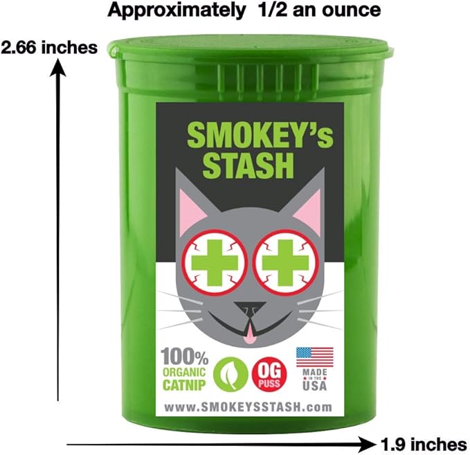 Smokey's Stash Cat Catnip Spray and Dried Organic Catnip Combo Maximum Potency cat nip Bundle