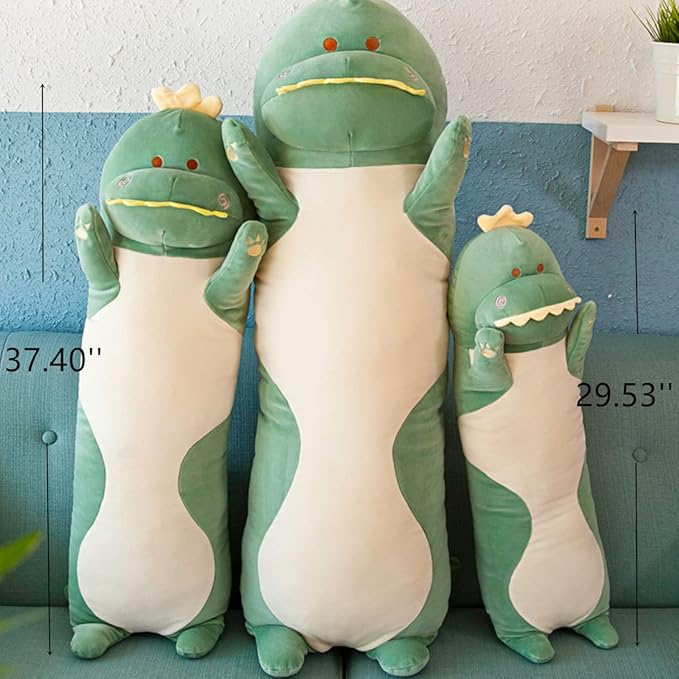 29.53'' Dinosaur Plush Pillow Toy Dinosaur Stuffed Animal Sleeping Pillow Cute Cartoon Soft Long Body Pillow Gift for Kids (Green)
