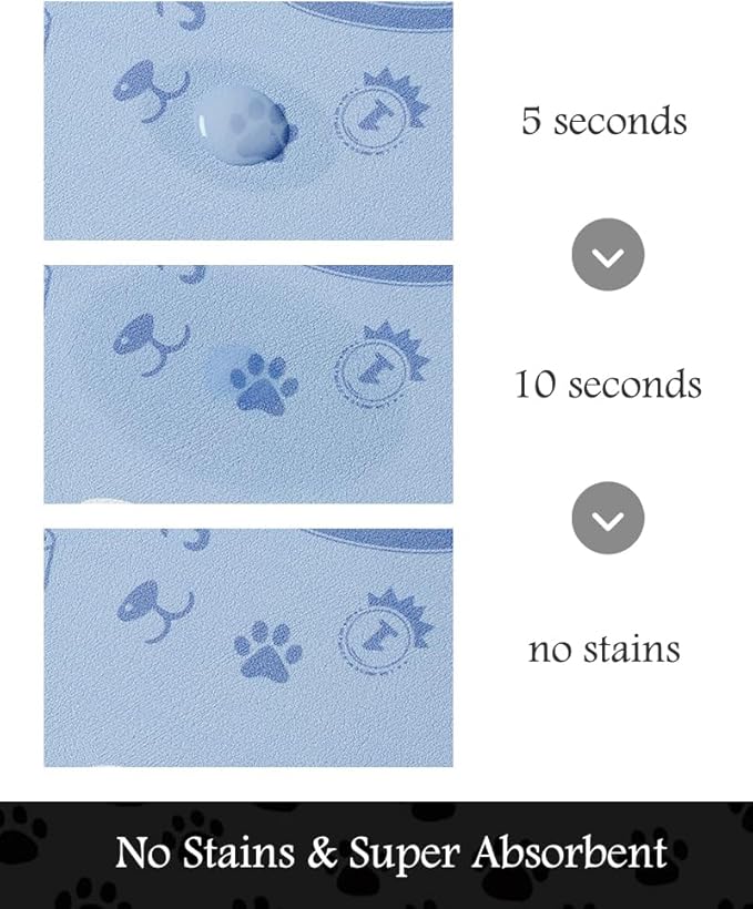 Pet Feeding Mat-Absorbent Dog Mat for Food and Water Bowl-No Stains Quick Dry Water Dispenser Mat-Dog Accessories Pet Supplies-Bowl for Messy Drinkers(PAW,17"x28"