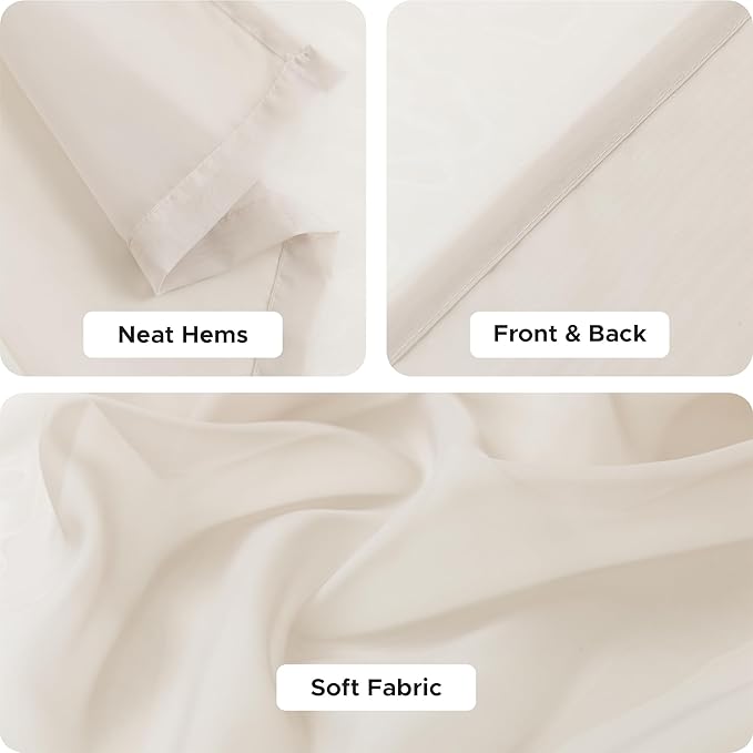All Weather Outdoor Sheer Patio Curtains 6 Pcs Rod Pocket Sheer Outdoor Curtains for Porch, Balcony, Gazebo, Pergolas,Cabana,Beige,54x120 Inch