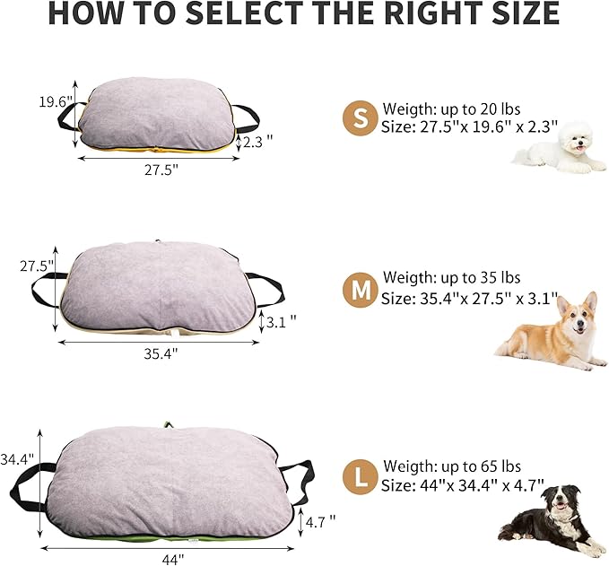 Portable Waterproof Dog Mat for Camping, Patio & Travel - Foldable Outdoor Dog Bed with Teflon Shell & Removable Plush Pad - Easy Clean, Durable - L (Bright Orange)