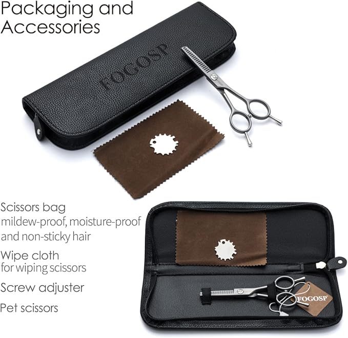 4.5" Thinning Shears for Dogs Grooming Face with Safety Round Tip for Small Dogs Face Paw Ears Trimmer Professional Small Cat Grooming Scissors (4.5" Blender, Gray)