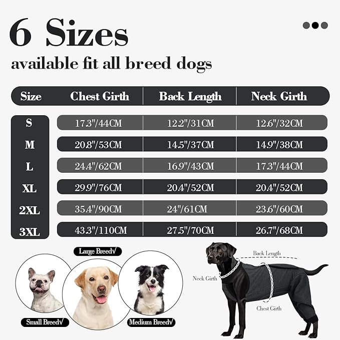 ROZKITCH Dog Surgery Leg Sleeve Rear Legs, Male Female Pet Prevent Licking Wound Elbow Knee Protector, Dog Recovery Suit Cone Collar Alternative Pants Shirt for Wound Heal Wrap Grey 3XL