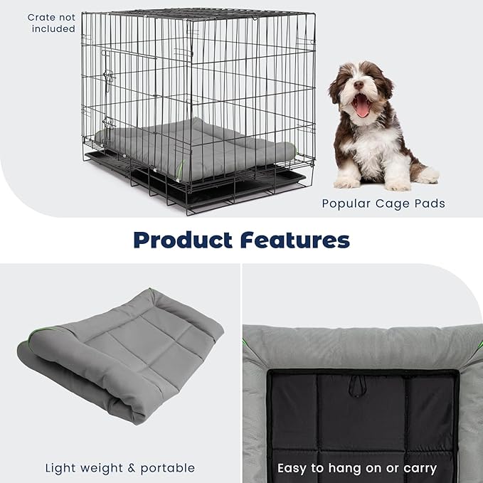 Miguel Oxford 900D Outdoor Waterproof Dog Bed for Metal Dog Crates Water-Resistant All Weather Pet Mat Durable Easy Wipe Clean Travel Indoor Outdoor Puppy Cat Crate Bed 48inch, Gray