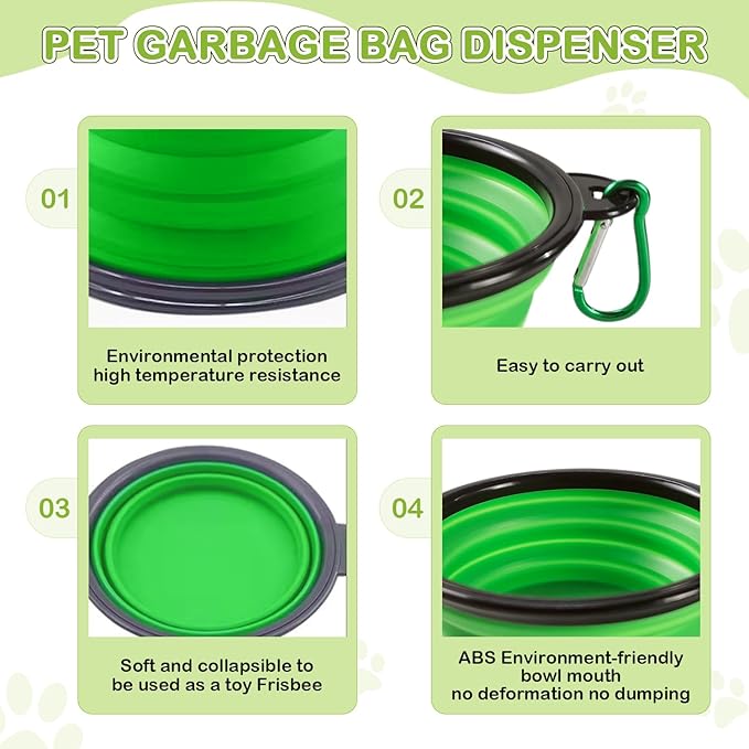 JIURUN Dog Treat Bag - Dog Training Treat Bag, Treat pouchs for Pet Training with Dog Treat Bag, Puppy Training Clicker, Collapsible Dog Bowl, 2 Dog Poop Bag