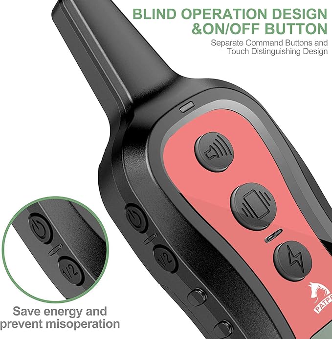 PATPET Dog Training Collar Dog Shock Collar with Remote - 3 Training Modes, Beep, Vibration and Shock, Up to 1000 ft Remote Range, Rainproof for Small Medium Large Dogs