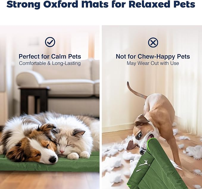 Miguel Oxford 900D Outdoor Waterproof Dog Bed for Metal Dog Crates Water-Resistant All Weather Pet Mat Durable Easy Wipe Clean Travel Indoor Outdoor Puppy Cat Crate Bed 40inch, Green