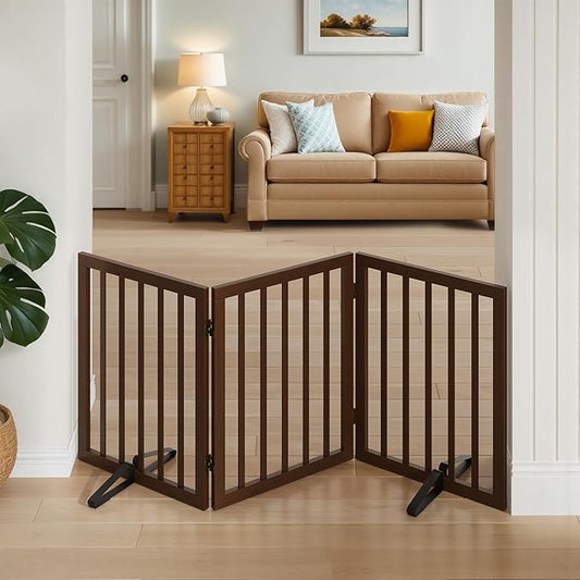 Dog Gate for Stairs,Foldable Dog Gate for Indoor Doorways House,Freestanding Pet Gates for Dogs,Doogie Puppy Fence Gate