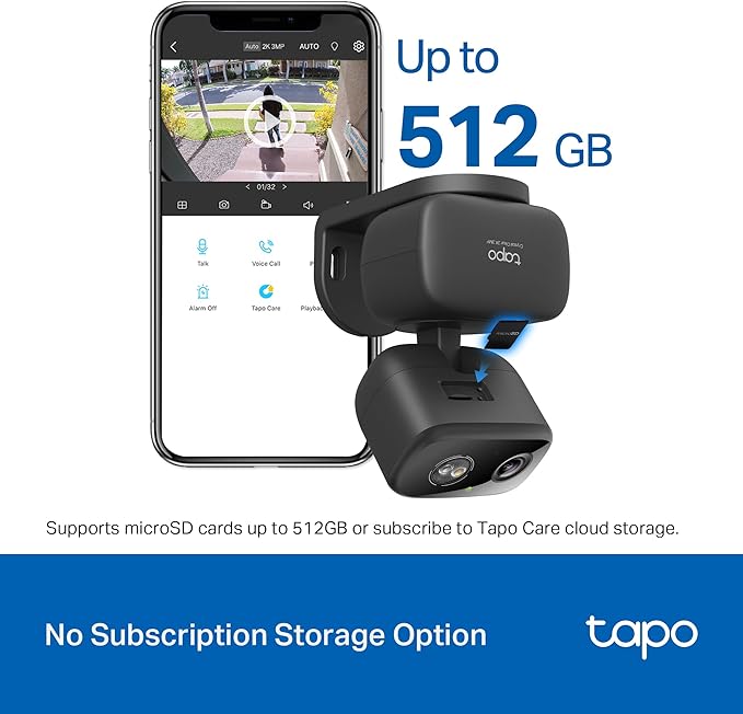 Tapo 2K 3MP Pan/Tilt Indoor/Outdoor Security Camera, Free Person/Baby Cry Detect & Track, 360ยฐ Pan, Color Night Vision, SD/Cloud Storage, Works w/Alexa & Google Home, HybridCam 360, Black (2-Pack)