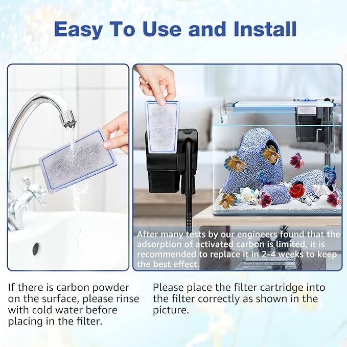 9 Count Assembled Medium Filter Cartridges Compatible with Tetra Whisper Bio-Bag Filters 10i PF10 Reptofilter 90 GPH Medium Replacement Filter Cartridges for Whisper Filter & Aquariums