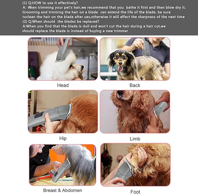 2PC 4FC Blade Detachable Pet Clipper Replacement Blades Compatible with Andis Pet Clipper/Oster A5/Wahl KM Series Dog Clipper,Ceramic Blade & Stainless Steel Blade