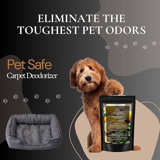 Lemon Mint Bliss Carpet Freshener Powder: Powerful Odor Eliminator for Home, Upholstery Deodorizer, Carpet Deodorizer, Pet Urine, Cat Litter Box - Lemon Mint Bliss Fragrance