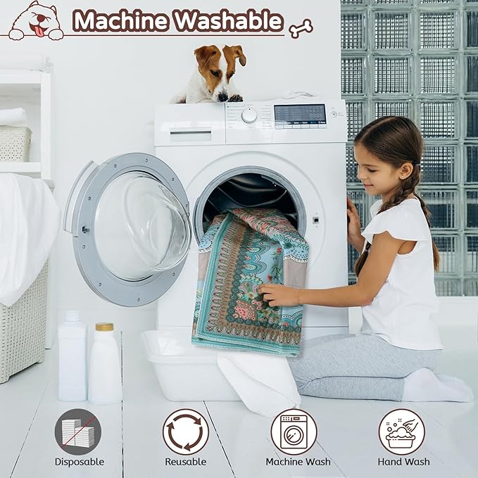 Aitmexcn Washable Pee Pads for Dogs, 72"x72" 2 Pack Reusable Puppy Pads Pet Training Pads, Super Absorbent, 100% Waterproof Dog Pee Pads, Whelping, Housebreaking, Incontinence, for Playpen