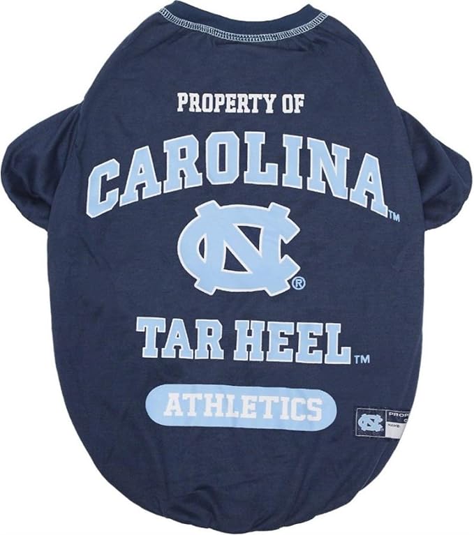Pets First Collegiate NORTH CAROLINA TAR HEELS Dog T-Shirt, X-Large. - Licensed Shirt for Pets Team Colored with Team Logos.- Premium Stretchable Materials for the Comfrot of your Dog & Cat.