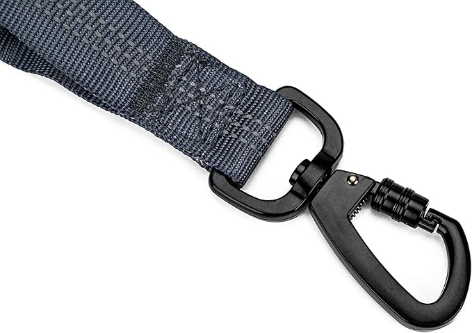 6FT Highly Reflective Heavy Duty Elastic Bungee Medium and Large Dog Leash Shock Absorbing with Comfortable Padded Handle and Traffic Handle Suitable for Training Grey