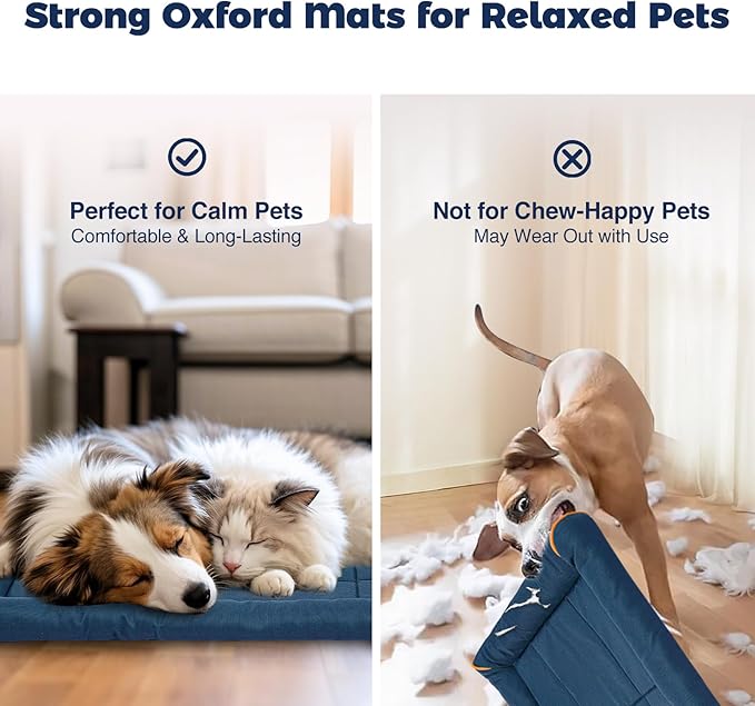 Miguel Oxford 900D Outdoor Waterproof Dog Bed for Metal Dog Crates Water-Resistant All Weather Pet Mat Durable Easy Wipe Clean Travel Indoor Outdoor Puppy Cat Crate Bed 30inch, Dark Blue