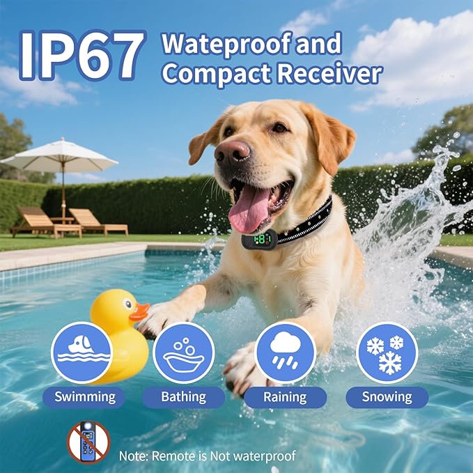 Dog Shock Collar/Medium/Small Dogs | Rechargeable Anti-Barking Training Collar,4900FT Dog Training Collar with Remote, IP67 Waterproof/4 Training Modes Adjustable Sensitivity Beep Vibration