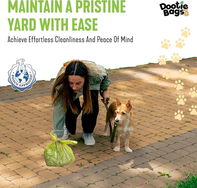 Pooch Approved Large Dootie Bags - Dog Poop Bags - Tie-Handles - 100 Count Dootie Strong and Leakproof - Perfect for Dogs & Cats - Litter - Pet Waste Cleanup - Swivel Bin & GoGo Stik Scoopers