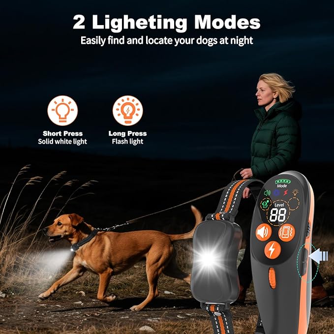 Dog Shock Collar with Remote Control - 4200 FT Remote Control Range, Color Screen Dog Training Collar with 3 Training Modes, 2 Rechargeable Waterproof E-Collar for Dogs Training 15-125LBS
