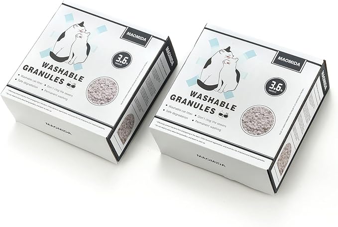 Cat Litter Box Washable Granules Refills. Compatible to Cat Genie Refills. Great for cat Toilet Training kit. Compostable and Flushable. 7.2lbs Package