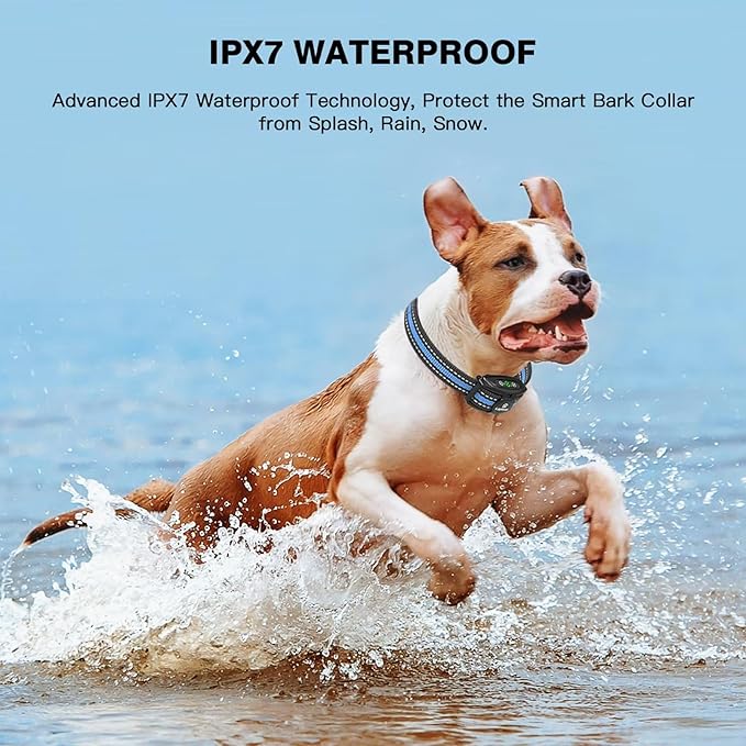 2 Pack Smart Dog Bark Collar - 5 Adjustable Sensitivity/Vibration&Sound/Rechargeable/IPX7 Waterproof - No Shock Bark Control Training Collar for Small Medium Large Dog (V1)