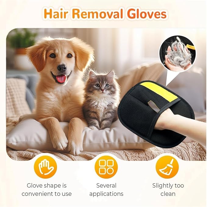 1PC Pet Hair Removal Glove,2025 New Reusable Pet Hair Removal Tool, Suitable for Bed Sheets, Sofas, Clothes, Carpets, Car Seats, and Static Gloves for Dogs and Cats