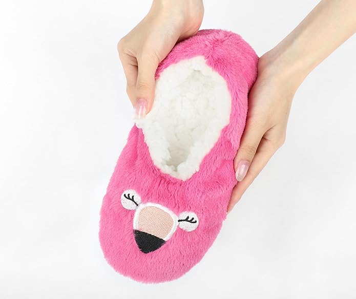 Keyela Slipper Socks for Women Grippers- House Slippers for Women Indoor- Fuzzy Cute Animal Women's/Ladies Slippers