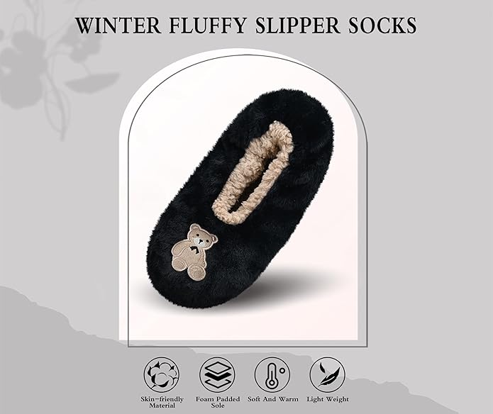 Keyela Slipper Socks for Women Grippers- House Slippers for Women Indoor- Fuzzy Cute Animal Women's/Ladies Slippers