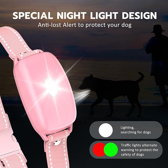 Dog Shock Collar with Remote Control - 3000Ft Dog Training Collar for 15-100lbs Small Medium Large Dogs, Adjustable IPX7 E Collar Beep Shock Vibration Modes with Flash Light