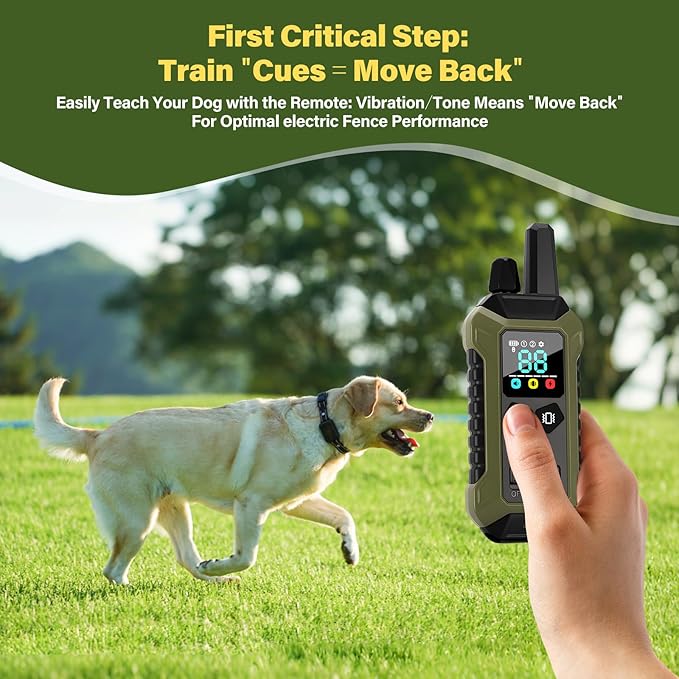 GPS Wireless Dog Fence System - Electric Training Collar with Free App for Dogs 15 Lbs+ (Black)