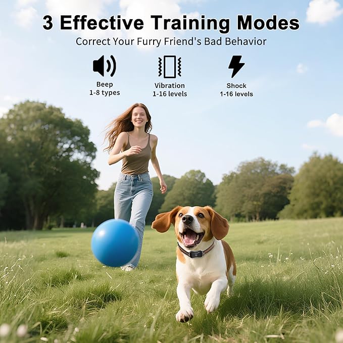 Dog Shock Collar with Remote Control - 4200 FT Remote Control Range, Color Screen Dog Training Collar with 3 Training Modes, 2 Rechargeable Waterproof E-Collar for Dogs Training 15-125LBS