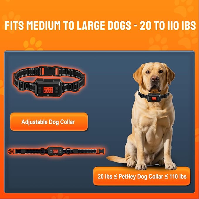 GPS Wireless Dog Fence. IPX7 Waterproof Dog Training Collar. 33-999yard Adjustable Range. Vibration and Electric Shock Collar for Dogs.Dog Fence Outdoor for Yard & Indoor Use