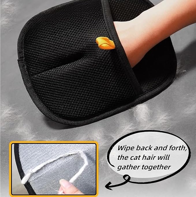 3pcs Pet Hair Removal Glove for Cats & Dogs, 2025 New Upgrade Efficient Grooming Gloves for Pet Hair, Reusable Cat Dog Electrostatic Hair Remover Grooming Glove Tool