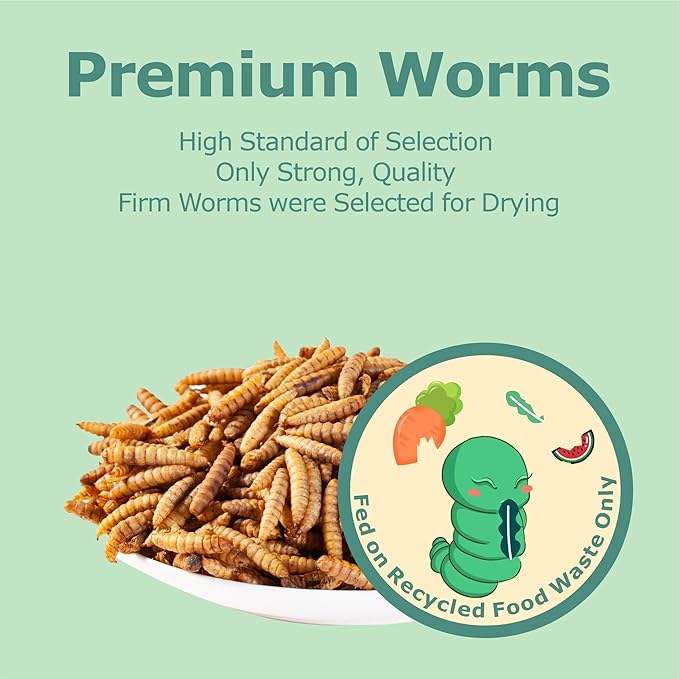 2LB Dried Black Soldier Fly Larvae, More Calcium Than Dried Mealworms, High Protein Chicken Feed, Poultry Treat, Chicken Scratch