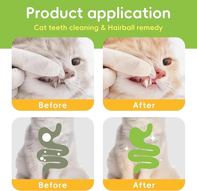 Cat Grass Sticks(125g/4.41oz) | Cat Dental Sticks for for Hairball Remedy and 60% Plaque Reduction | Natural Cat Grass Teeth Cleaning Chews for Indoor Cats | with Free Salmon Oil & Catnip Spray